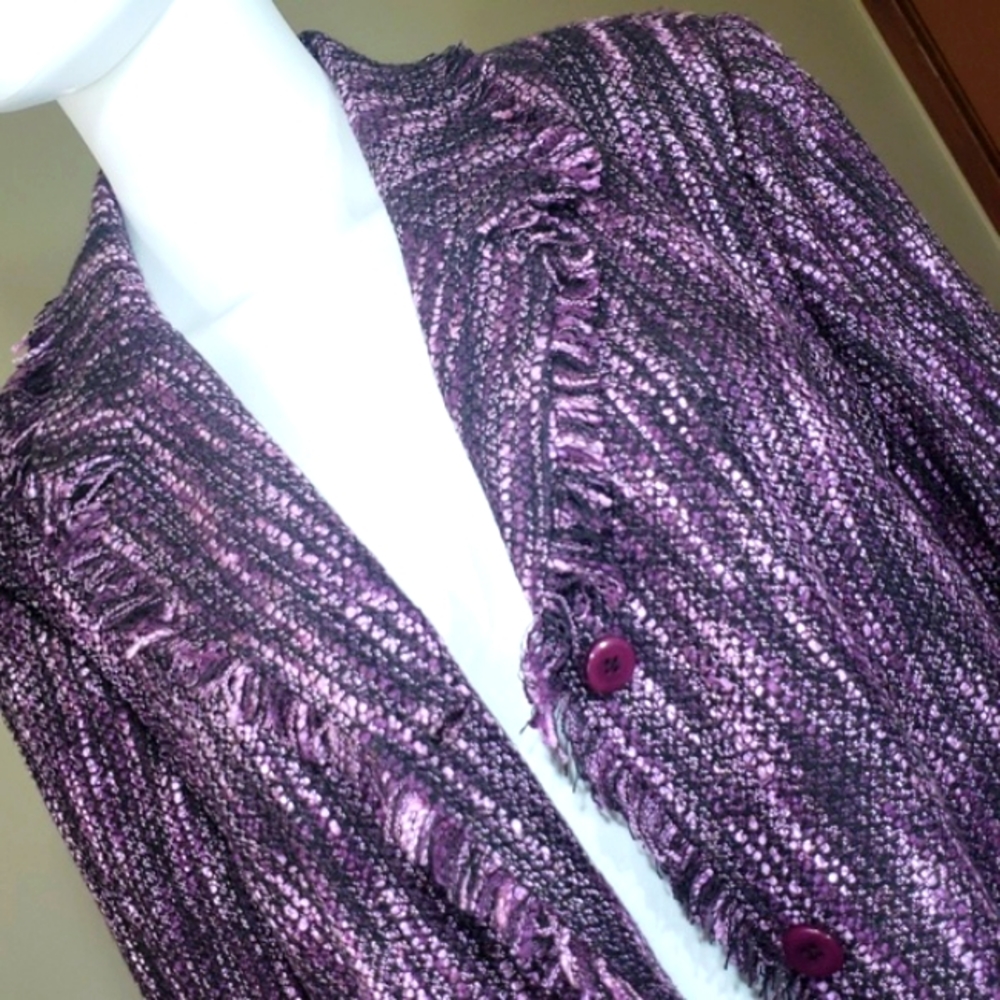 Dressbarn Purple 💜 Women's Blazer Jacket Made In Vietnam Size 14 - Picture 8 of 15